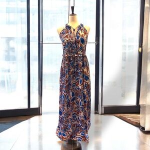 Maggy London Women's Ruffle Detail Halter Maxi Dress Size 10 NWT